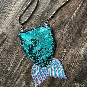 Small sequined Mermaid purse two-toned